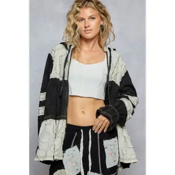 POL Moonwake Hollow Boho Patchwork Hooded Jacket NEW Sizes Various - Picture 4 of 8